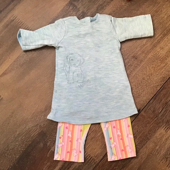 AMERICAN GIRL PIJAMA SET WITH SLIPPERS FOR DOLLS. - Picture 3 of 4